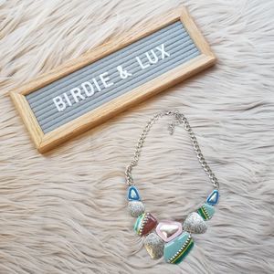 New Organic Shaped Colorful Bib Necklace Accessory